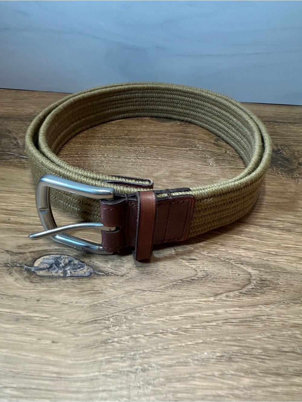 Ralph Lauren Braided Belt Medium 36-38 Tan Brown Leather Trim